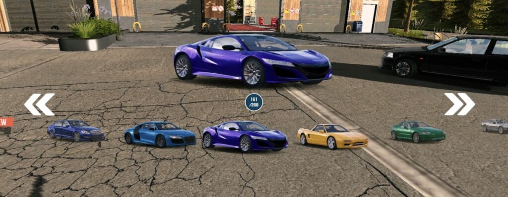 image showing the different types of unlocked cars in car parking multiplayer mod apk